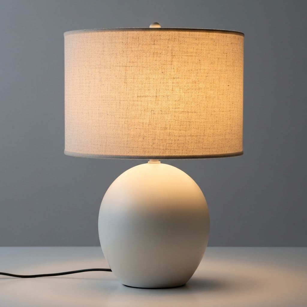 Ceramic table lamp with linen shade
