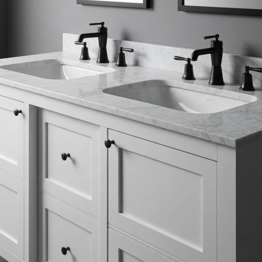 Double-sink bathroom vanity