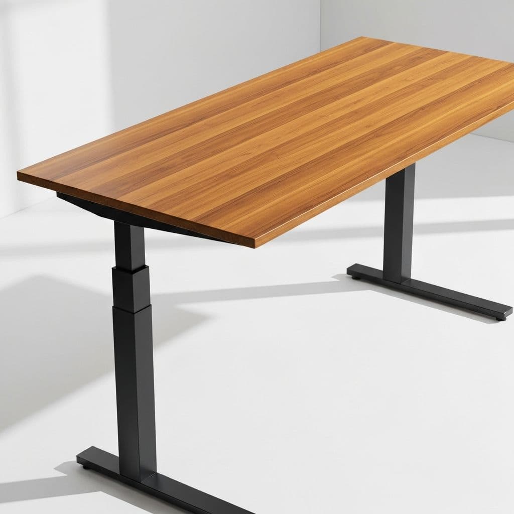 Electric standing desk in modern home office