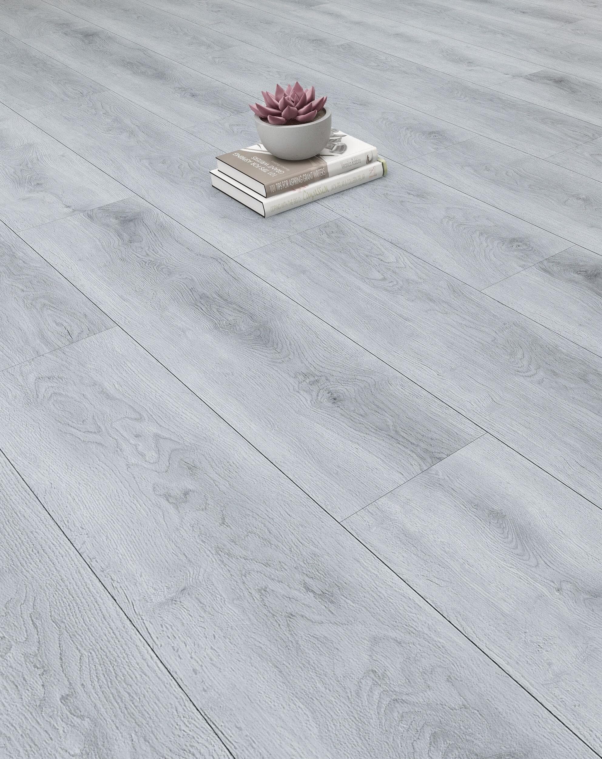 Oak-look luxury vinyl flooring in a modern living room