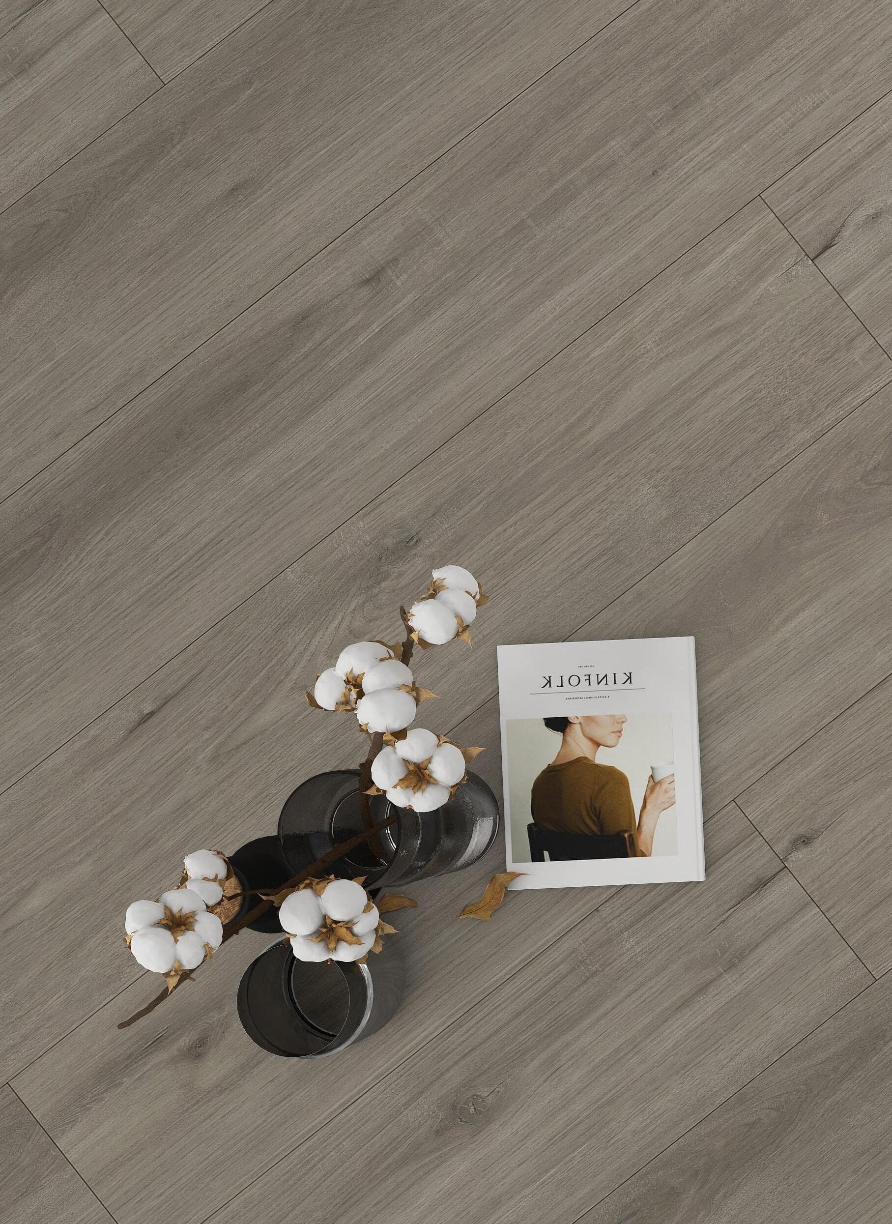 Wide plank walnut laminate flooring